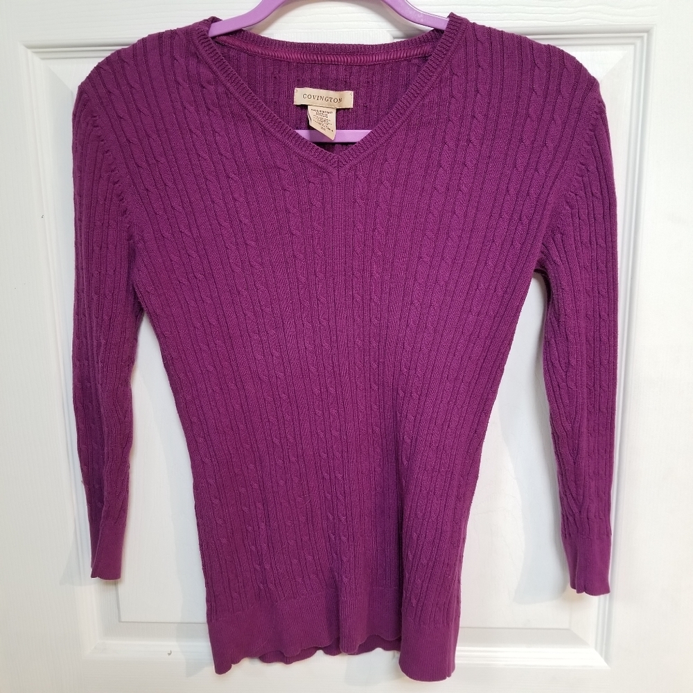 Covington Purple Long Sleeve Sweater (S)